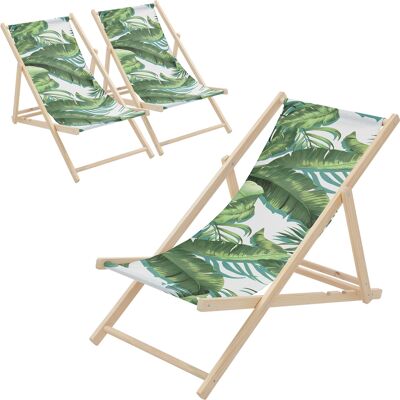 Ecd Germany 3x Sillas De Playa De Madera Con Diseño Tropical Verde-blanca Tumbona Plegable Con Respaldo Ajustable En 3 Posiciones De Reclinación Asiento De Relax Para Jardín O Piscina, Hasta 120 Kg Ecd Germany 3x Sillas De Playa De Madera Con Diseño Tropical Verde-blanca Tumbona Plegable Con Respaldo Ajustable En 3 Posiciones De Reclinación Asiento De Relax Para Jardín O Piscina, Hasta 120 Kg