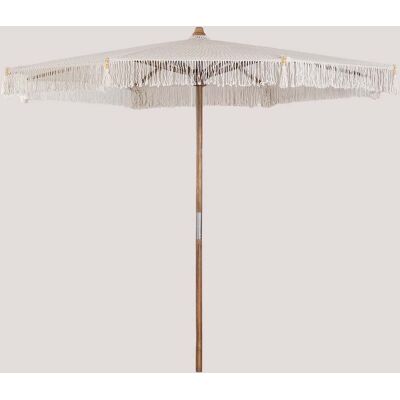 Sombrilla En Madera De Teca Y Algodón Tongariki Sklum Ø320 Cm Sombrilla En Madera De Teca Y Algodón Tongariki Sklum Ø320 Cm