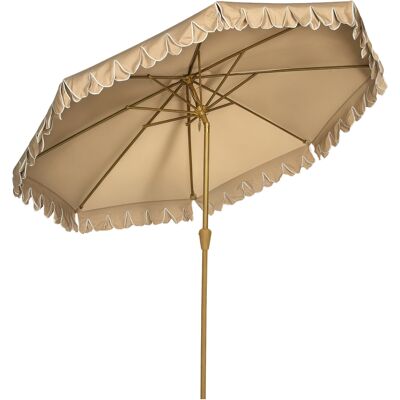 Outsunny Sombrilla De Terraza Ø264x240 Cm Parasol De Jardín Ángulo Ajustable Con Manivela Y Volantes Impermeable Para Playa Patio Balcón Outsunny Sombrilla De Terraza Ø264x240 Cm Parasol De Jardín Ángulo Ajustable Con Manivela Y Volantes Impermeable Para Playa Patio Balcón