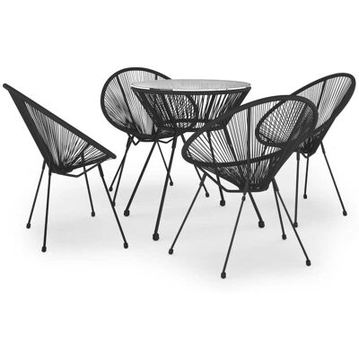 HELLOSHOP26 Juego De Comedor Muebles De Jardín Muebles De Exterior 5 Piezas Ratán Pvc Negro 020014229 HELLOSHOP26 Juego De Comedor Muebles De Jardín Muebles De Exterior 5 Piezas Ratán Pvc Negro 020014229