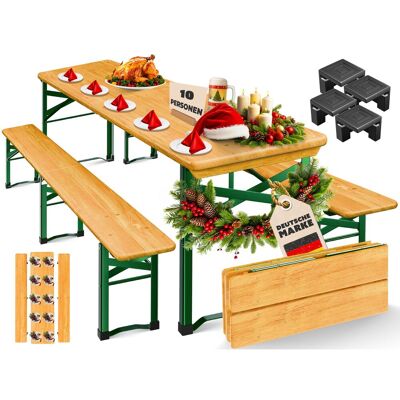 Set de Mesa y Bancos de Jardín KESSER - Plegable - 170cm Set de Mesa y Bancos de Jardín KESSER - Plegable - 170cm