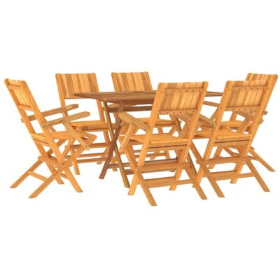HELLOSHOP26 Muebles De Jardín Juego De Comedor Muebles De Exterior 7 Piezas Madera Maciza De Teca 020014344 HELLOSHOP26 Muebles De Jardín Juego De Comedor Muebles De Exterior 7 Piezas Madera Maciza De Teca 020014344
