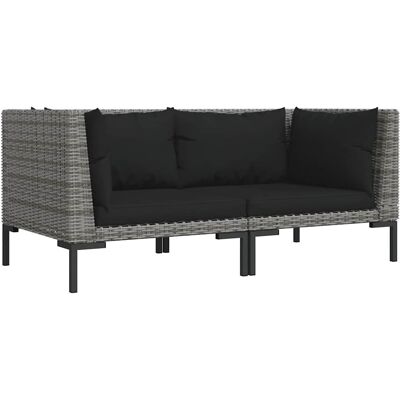 vidaXL - 229535 - Ratán gris oscuro - Conjunto de sofás de jardín vidaXL - 229535 - Ratán gris oscuro - Conjunto de sofás de jardín