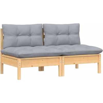 Sofá de jardín vidaXL - Modular de 2 plazas con cojines - Muebles de exterior Sofá de jardín vidaXL - Modular de 2 plazas con cojines - Muebles de exterior