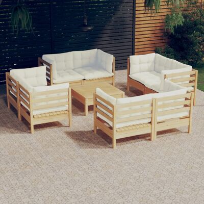 Maisonchic Modelo - Juego de Sofá de Jardín - Madera de Pino - Cojines - 9 pcs Maisonchic Modelo - Juego de Sofá de Jardín - Madera de Pino - Cojines - 9 pcs