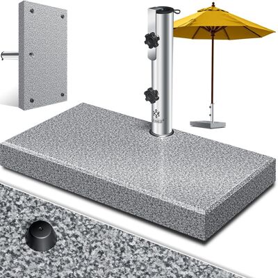 Kesser® Base Sombrilla Granito 30 Kg, Tubo Inox - Gris, Rectángulo Kesser® Base Sombrilla Granito 30 Kg, Tubo Inox - Gris, Rectángulo