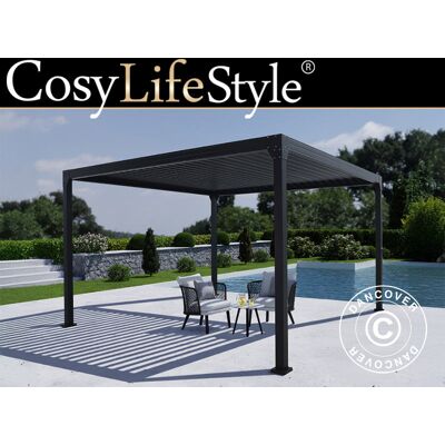 Cenador De Jardín Pergola Bioclimático Monterey S2, 4x4m, Negro - Dancover Cenador De Jardín Pergola Bioclimático Monterey S2, 4x4m, Negro - Dancover