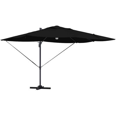 HELLOSHOP26 Sombrilla Excéntrica Negra Moderna 351 X 250 X 253 Cm Giratoria Inclinable Jardín De Poliéster Negro 020058735 HELLOSHOP26 Sombrilla Excéntrica Negra Moderna 351 X 250 X 253 Cm Giratoria Inclinable Jardín De Poliéster Negro 020058735