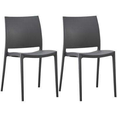 Set de 2 sillas apilables de plástico Meton - Conjunto de sillas Set de 2 sillas apilables de plástico Meton - Conjunto de sillas