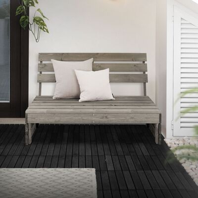 Banco de Jardín ECD Germany para 3 Personas de Madera Maciza, Gris - Muebles de Jardín Banco de Jardín ECD Germany para 3 Personas de Madera Maciza, Gris - Muebles de Jardín