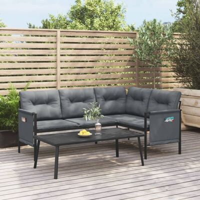 Juego De Muebles De Jardín 2 Piezas Acero Gris Antracita Vidaxl Juego De Muebles De Jardín 2 Piezas Acero Gris Antracita Vidaxl