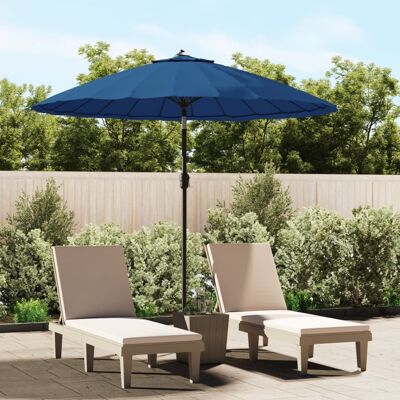Sombrilla de jardín 270cm con palo de aluminio azul azure - vidaXL Sombrilla de jardín 270cm con palo de aluminio azul azure - vidaXL