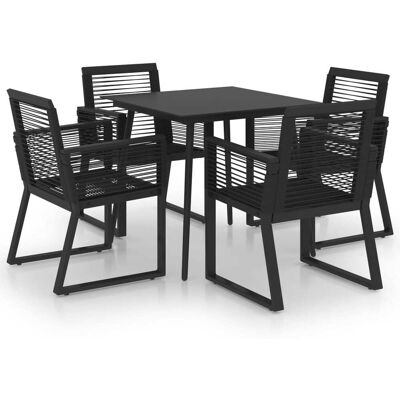 HELLOSHOP26 Juego De Comedor Muebles De Jardín Muebles De Exterior 5 Piezas Ratán Pvc Negro 020014228 HELLOSHOP26 Juego De Comedor Muebles De Jardín Muebles De Exterior 5 Piezas Ratán Pvc Negro 020014228