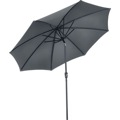 JHY DESIGN Sombrilla De Jardín Con Manivela Y Toldo Basculante Para Terraza O Patio Exterior Ø300 X 252 Cm Gris JHY DESIGN Sombrilla De Jardín Con Manivela Y Toldo Basculante Para Terraza O Patio Exterior Ø300 X 252 Cm Gris
