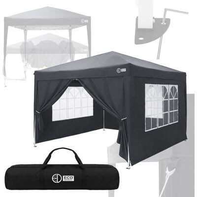 Ecd Germany Carpa Plegable 3x3 M Para Exteriores, Impermeable Y Resistente Al Viento, Pergola De Jardín, Cenador Con 4 Paredes Laterales, Gazebo Antracita, Altura Regulable, Eventos, Playa Y Camping Ecd Germany Carpa Plegable 3x3 M Para Exteriores, Impermeable Y Resistente Al Viento, Pergola De Jardín, Cenador Con 4 Paredes Laterales, Gazebo Antracita, Altura Regulable, Eventos, Playa Y Camping