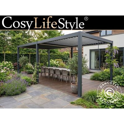 Pérgola Cenador De Jardín Bioclimático San Pablo Steel+, 4x5,8m, Negro - Dancover Pérgola Cenador De Jardín Bioclimático San Pablo Steel+, 4x5,8m, Negro - Dancover