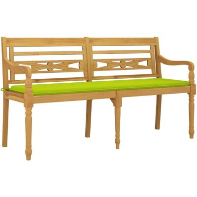 HELLOSHOP26 Banco De Jardín Muebles De Terraza Exterior Con Cojín Verde Brillante 150 Cm Madera Maciza De Teca 020011106 HELLOSHOP26 Banco De Jardín Muebles De Terraza Exterior Con Cojín Verde Brillante 150 Cm Madera Maciza De Teca 020011106
