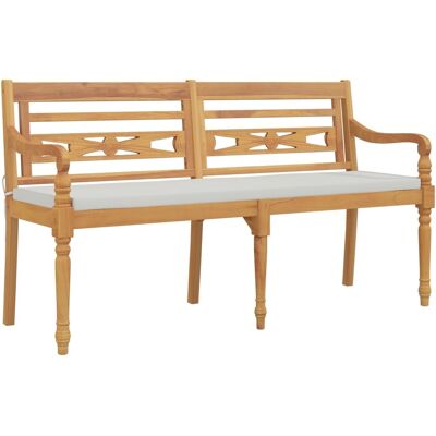 HELLOSHOP26 Banco De Jardín Muebles De Terraza Exterior Con Cojín 150 X 51,5 X 84 Cm Madera Maciza De Teca 020011035 HELLOSHOP26 Banco De Jardín Muebles De Terraza Exterior Con Cojín 150 X 51,5 X 84 Cm Madera Maciza De Teca 020011035