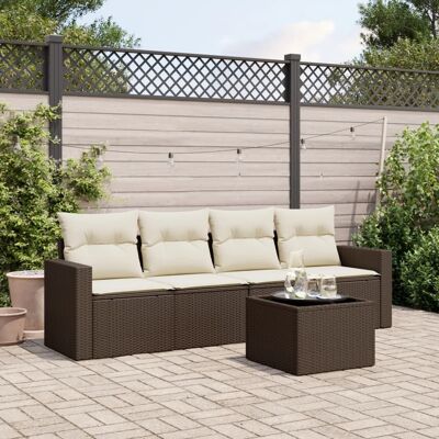 vidaXL Conjunto de Sofás de Jardín - beige, marrón, crema - conjunto de muebles de exterior vidaXL Conjunto de Sofás de Jardín - beige, marrón, crema - conjunto de muebles de exterior