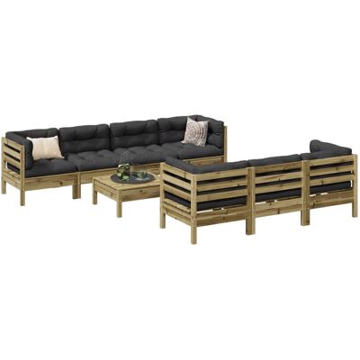 Conjunto de Sofás Jardín 8 pzas con Cojines - Muebles de Jardín Conjunto de Sofás Jardín 8 pzas con Cojines - Muebles de Jardín