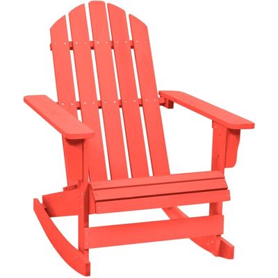 Silla mecedora de jardín de madera de abeto maciza roja vidaXL - Silla de jardín Silla mecedora de jardín de madera de abeto maciza roja vidaXL - Silla de jardín
