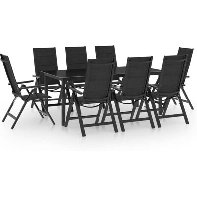 vidaXL 989131 - Juego de comedor de jardín con 9 sillas de aluminio y mesa vidaXL 989131 - Juego de comedor de jardín con 9 sillas de aluminio y mesa
