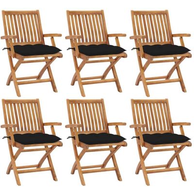 vidaXL - Teak Folding Chairs - Fold - 6 pcs - Sillas de jardín vidaXL - Teak Folding Chairs - Fold - 6 pcs - Sillas de jardín