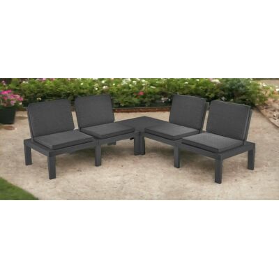 Conjunto Modular de Muebles de Jardín Corciano - 4 Sillas y Mesa Conjunto Modular de Muebles de Jardín Corciano - 4 Sillas y Mesa