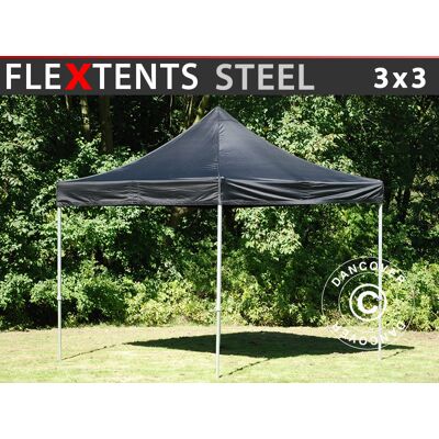 Dancover Pabellón Plegable en Negro 3x3m Dancover Pabellón Plegable en Negro 3x3m