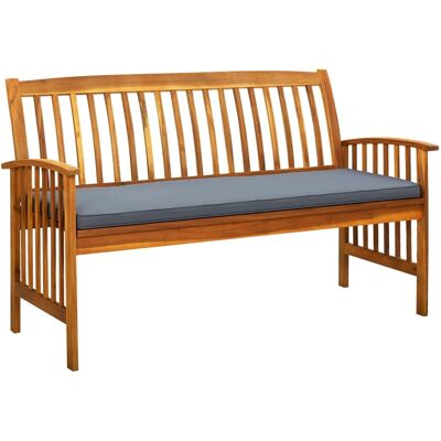 HELLOSHOP26 Banco De Jardín Muebles De Terraza Exterior Con Cojín 147 Cm Madera Maciza De Acacia 020011430 HELLOSHOP26 Banco De Jardín Muebles De Terraza Exterior Con Cojín 147 Cm Madera Maciza De Acacia 020011430