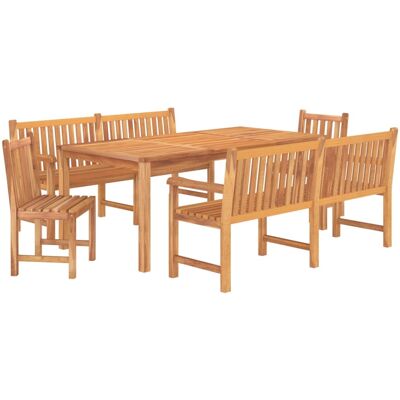 HELLOSHOP26 Muebles De Jardín Juego De Comedor Muebles De Exterior 5 Piezas Madera Maciza De Teca 020014297 HELLOSHOP26 Muebles De Jardín Juego De Comedor Muebles De Exterior 5 Piezas Madera Maciza De Teca 020014297