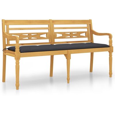 HELLOSHOP26 Banco De Jardín Muebles De Terraza Exterior Con Cojín Antracita 150 X 50 X 7 Cm Madera Maciza De Teca 020011041 HELLOSHOP26 Banco De Jardín Muebles De Terraza Exterior Con Cojín Antracita 150 X 50 X 7 Cm Madera Maciza De Teca 020011041