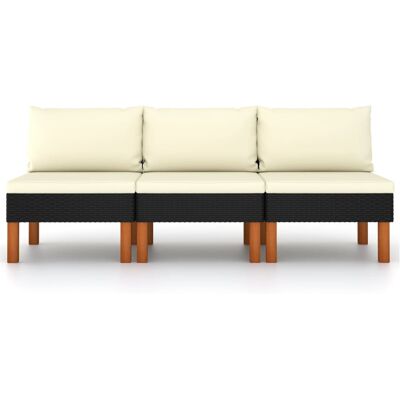 Conjunto de Sofás de Jardín Maisonchic Eucalipto y Ratán Sintético - 3 Piezas Conjunto de Sofás de Jardín Maisonchic Eucalipto y Ratán Sintético - 3 Piezas