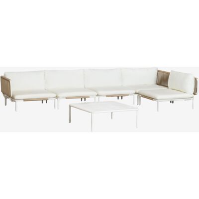 Conjunto De Jardín Con Sofá Modular Rinconera De 5 Piezas Y Mesa De Centro En Acero Roubly Sklum Conjunto De Jardín Con Sofá Modular Rinconera De 5 Piezas Y Mesa De Centro En Acero Roubly Sklum