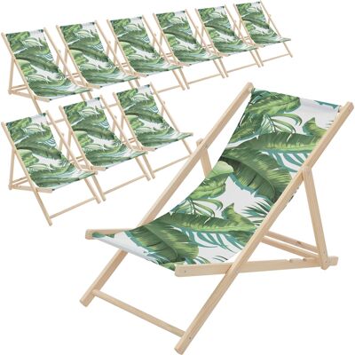 Ecd Germany 10x Sillas De Playa De Madera Con Diseño Tropical Verde-blanca Tumbona Plegable Con Respaldo Ajustable En 3 Posiciones De Reclinación Asiento De Relax Para Jardín O Piscina, Hasta 120 Kg Ecd Germany 10x Sillas De Playa De Madera Con Diseño Tropical Verde-blanca Tumbona Plegable Con Respaldo Ajustable En 3 Posiciones De Reclinación Asiento De Relax Para Jardín O Piscina, Hasta 120 Kg