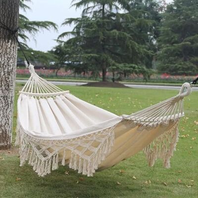OEM Hamaca De Lona Con Borlas, Apta Para Acampar Al Aire Libre Columpio Individual O Doble, Apto Para Uso En Interiores. OEM Hamaca De Lona Con Borlas, Apta Para Acampar Al Aire Libre Columpio Individual O Doble, Apto Para Uso En Interiores.