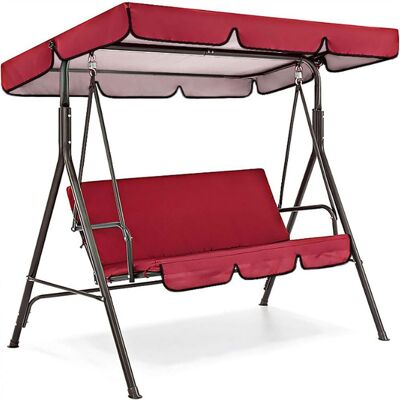SANS MARQUE Juego De Cubierta Superior De Repuesto Para Toldo De Columpio De Patio, Cojines De Repuesto Para Toldo De Columpio De Exterior, Parasol Impermeable Para Hamaca, Color Rojo, 56x47x7 Pulgadas. SANS MARQUE Juego De Cubierta Superior De Repuesto Para Toldo De Columpio De Patio, Cojines De Repuesto Para Toldo De Columpio De Exterior, Parasol Impermeable Para Hamaca, Color Rojo, 56x47x7 Pulgadas.
