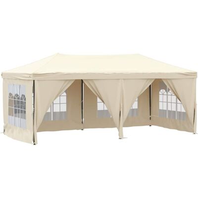 Carpa plegable vidaXL con paredes laterales - 3x6 m - Crema - Protección para eventos al aire libre Carpa plegable vidaXL con paredes laterales - 3x6 m - Crema - Protección para eventos al aire libre
