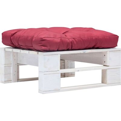 vidaXL - Pallet Garden Ottoman - Red Cushion - Ottoman vidaXL - Pallet Garden Ottoman - Red Cushion - Ottoman