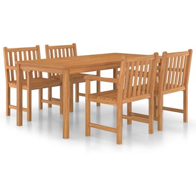 HELLOSHOP26 Juego De Comedor De Jardín Muebles De Exterior 5 Piezas Madera Maciza De Teca 020013764 HELLOSHOP26 Juego De Comedor De Jardín Muebles De Exterior 5 Piezas Madera Maciza De Teca 020013764