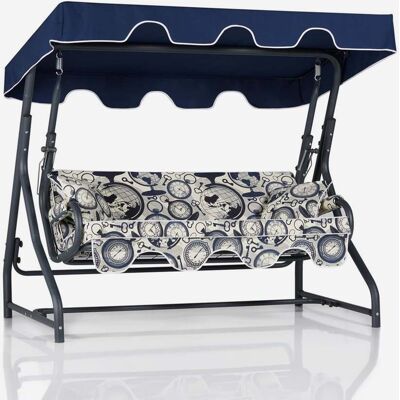 EMOB Columpio De Jardín Convertible Con Toldo Olea - Negro EMOB Columpio De Jardín Convertible Con Toldo Olea - Negro