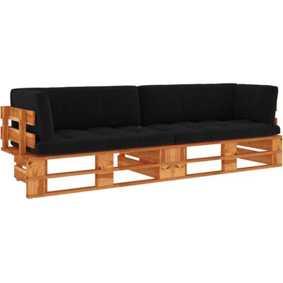 Sofá de palets para jardín de 2 plazas con cojines - Muebles para exteriores/interiores Sofá de palets para jardín de 2 plazas con cojines - Muebles para exteriores/interiores