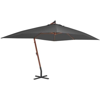 HELLOSHOP26 Sombrilla Voladiza Para Muebles De Jardín Con Palo De Madera 400 X 300 Cm Antracita 020008622 HELLOSHOP26 Sombrilla Voladiza Para Muebles De Jardín Con Palo De Madera 400 X 300 Cm Antracita 020008622