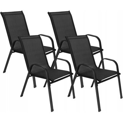 SPRINGOS 4pcs. Silla De Jardín Balcón Sillón Para Terraza Jardín Fuerte Negro Set SPRINGOS 4pcs. Silla De Jardín Balcón Sillón Para Terraza Jardín Fuerte Negro Set
