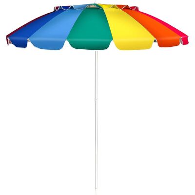 Costway - Sombrilla De Playa Parasol Para Jardín Mercado Patio Sombrilla Inclinable Sin Base (multicolor) Costway - Sombrilla De Playa Parasol Para Jardín Mercado Patio Sombrilla Inclinable Sin Base (multicolor)