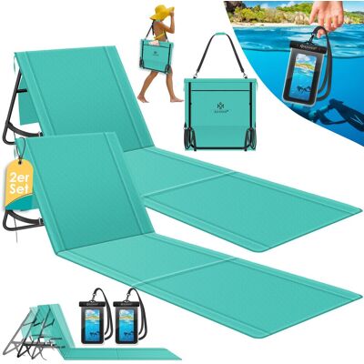 Kesser® Tumbona Plegable, Hasta 200 Kg, Regulable - Set De 2, Azul Kesser® Tumbona Plegable, Hasta 200 Kg, Regulable - Set De 2, Azul