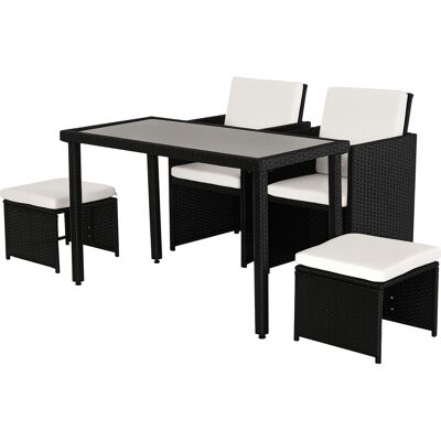 JHY DESIGN Conjunto De Muebles De Jardín De Poliratán De 11 Piezas Con Cojines, Color Negro. JHY DESIGN Conjunto De Muebles De Jardín De Poliratán De 11 Piezas Con Cojines, Color Negro.