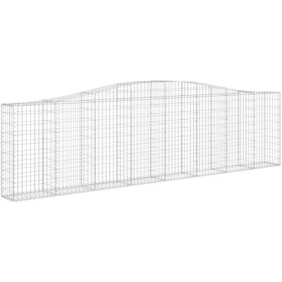 Maisonchic - Cesta de gaviones de hierro galvanizado en forma de arco - 400x30x100/120 cm - Plateado Maisonchic - Cesta de gaviones de hierro galvanizado en forma de arco - 400x30x100/120 cm - Plateado