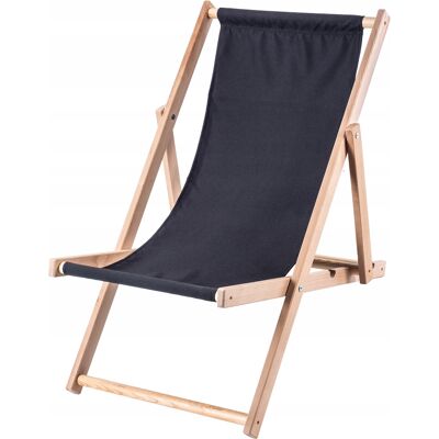 Tumbona Plegable De Madera Para Relajarse Cómodamente En La Playa, El Balcón O El Jardín, Tumbona Plegable Para Exteriores (negro) - Kadax Tumbona Plegable De Madera Para Relajarse Cómodamente En La Playa, El Balcón O El Jardín, Tumbona Plegable Para Exteriores (negro) - Kadax