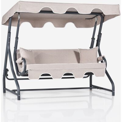 EMOB Columpio De Jardín Convertible Con Toldo Olea - Gris Claro EMOB Columpio De Jardín Convertible Con Toldo Olea - Gris Claro